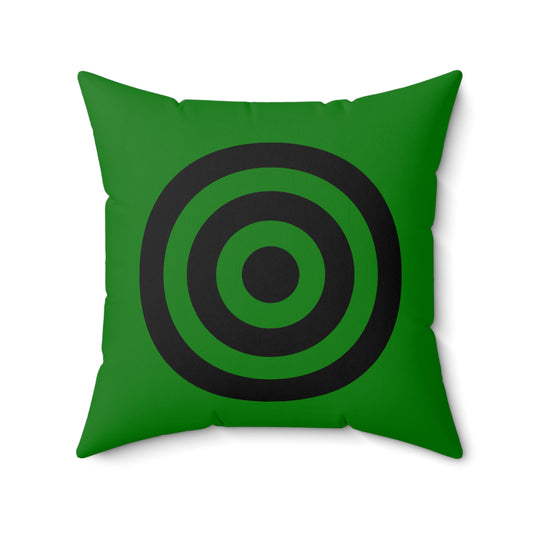 Green, Black Retro Target Cushion Pillow