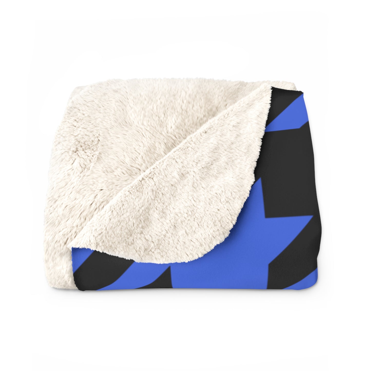 Royal Blue, Black Retro Houndstooth Blanket Throw