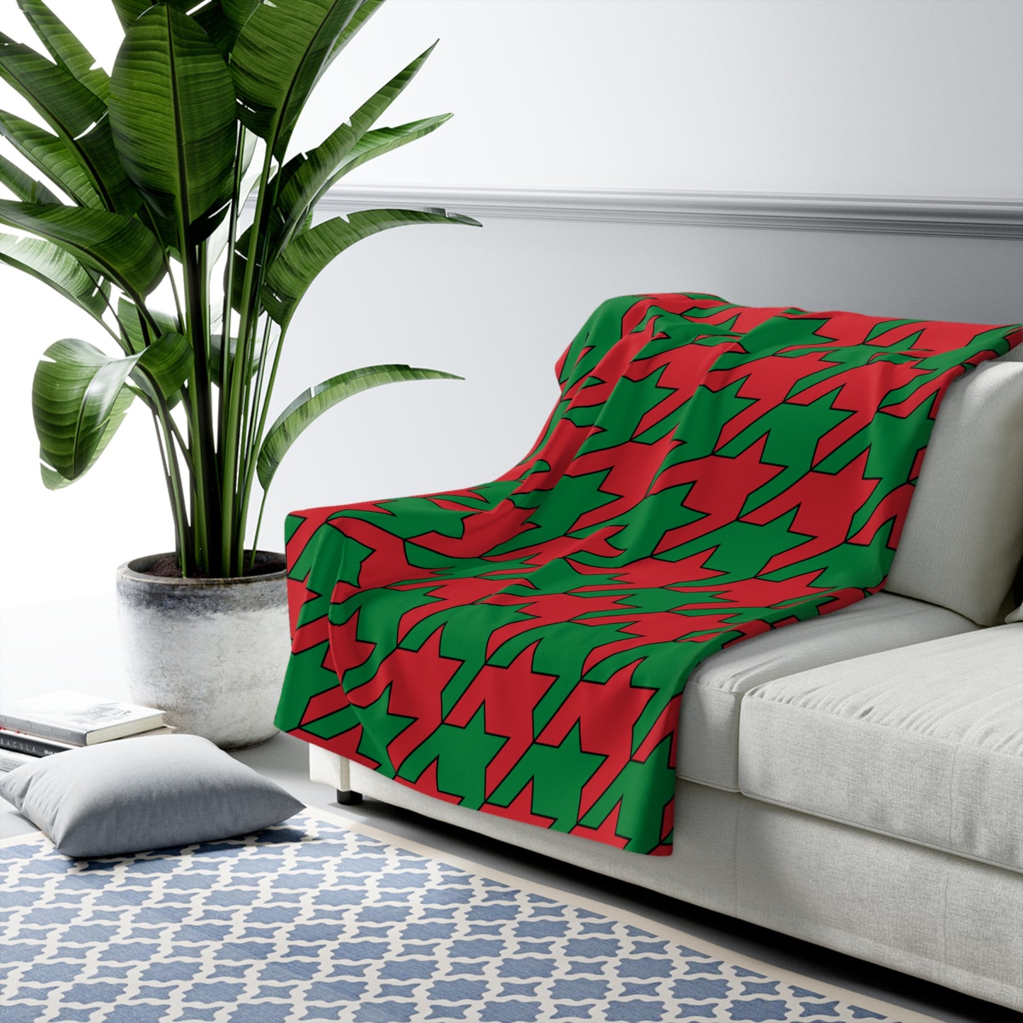 Turkmenistan Retro Houndstooth Blanket Throw