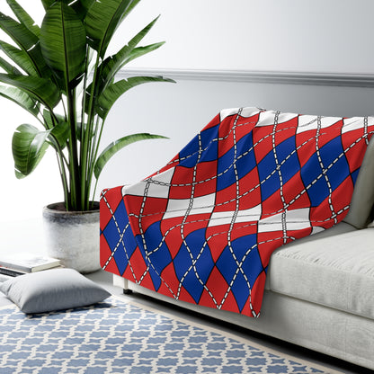 Bouvet Island Retro Argyle Blanket Throw