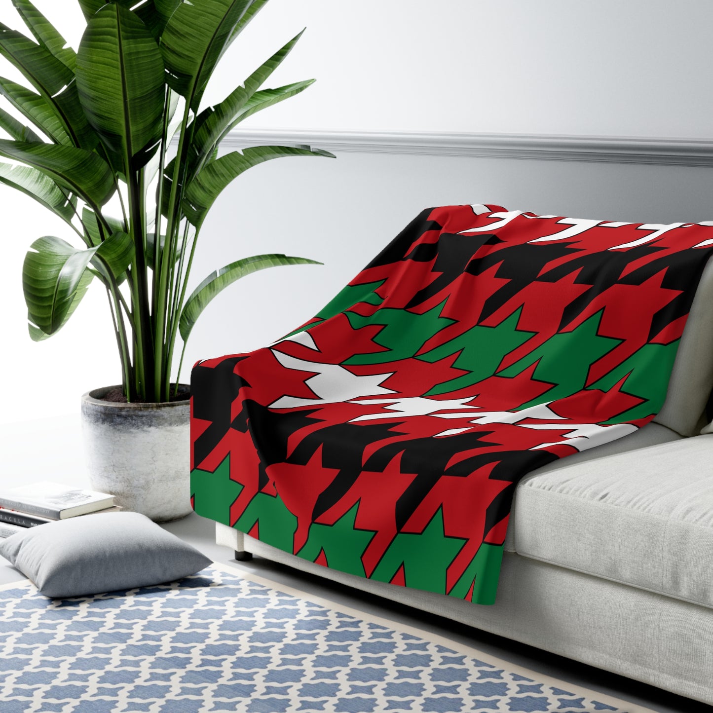 Western Sahara Retro Houndstooth Blanket Throw