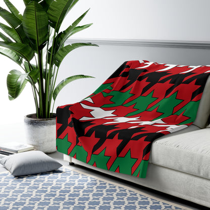 Western Sahara Retro Houndstooth Blanket Throw