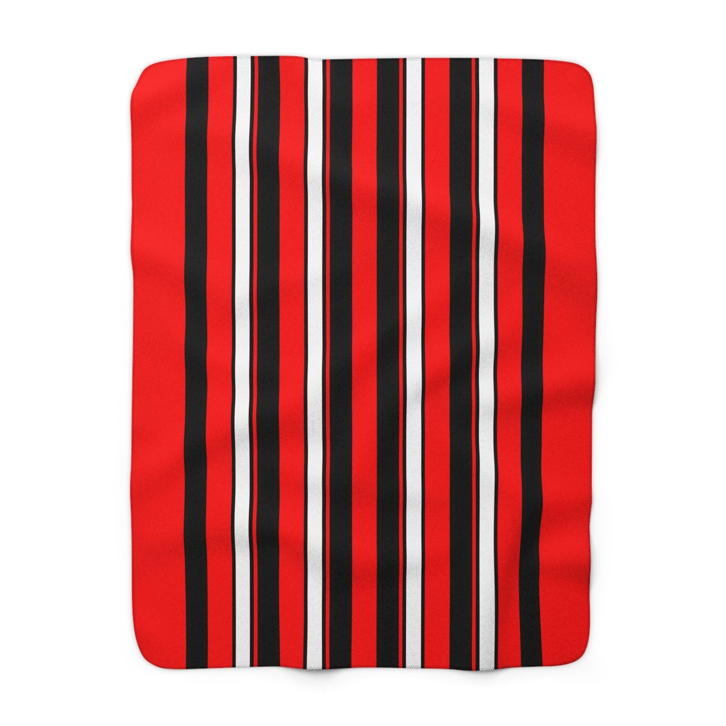 Red, Black, White Retro Stripes Blanket Throw