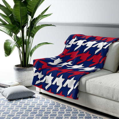 Ascension Island Retro Houndstooth Blanket Throw