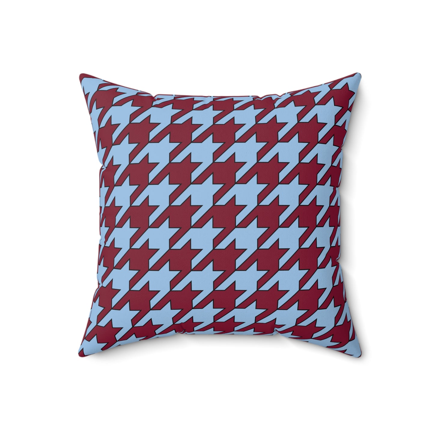 Claret, Blue Retro Houndstooth Cushion Pillow