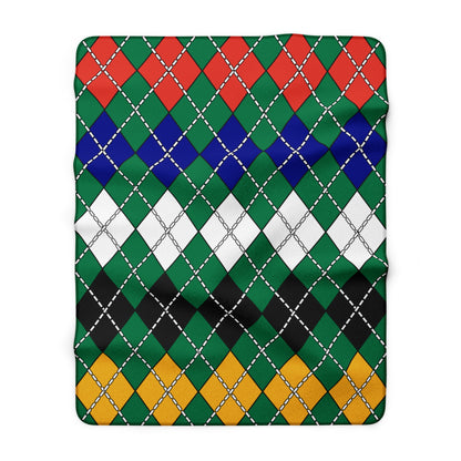 South Africa Retro Argyle Blanket Throw