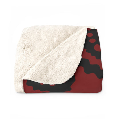 Maroon, Black Retro Paisley Blanket Throw