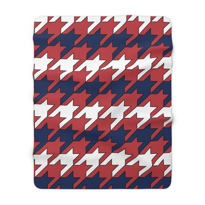 United States Minor Outlying Islands Retro Houndstooth Blanket Throw