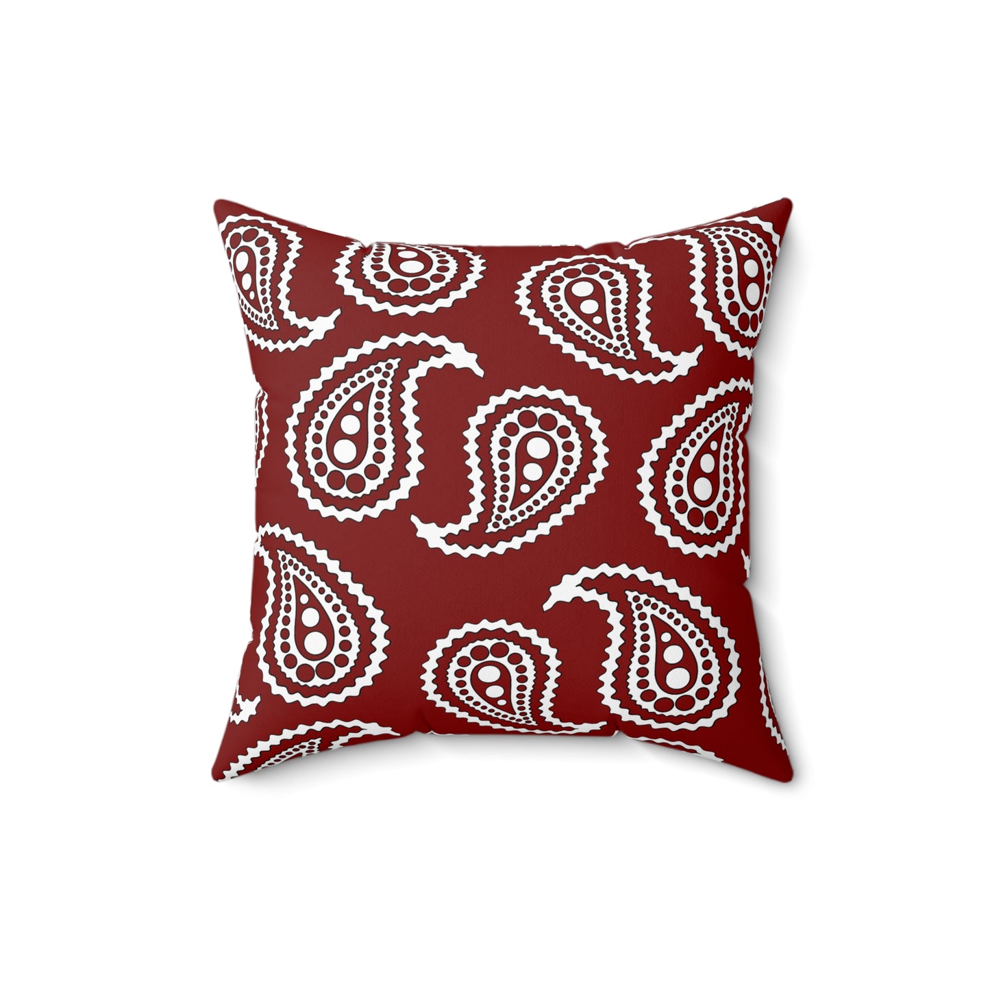 Maroon, White Retro Paisley Cushion Pillow