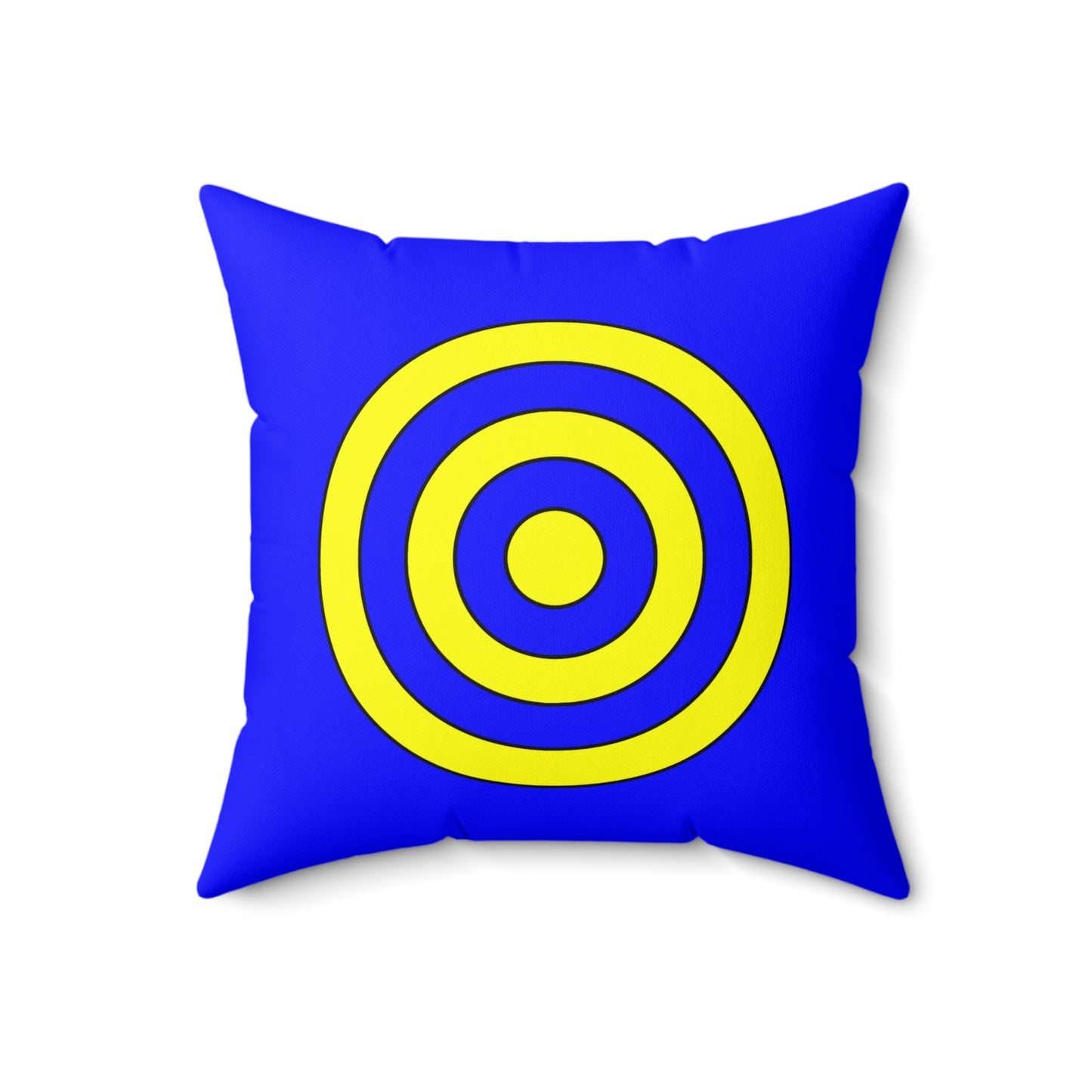Blue, Yellow Retro Target Cushion Pillow