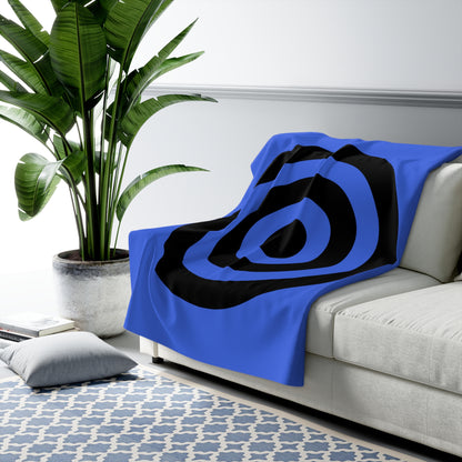 Royal Blue, Black Retro Target Blanket Throw