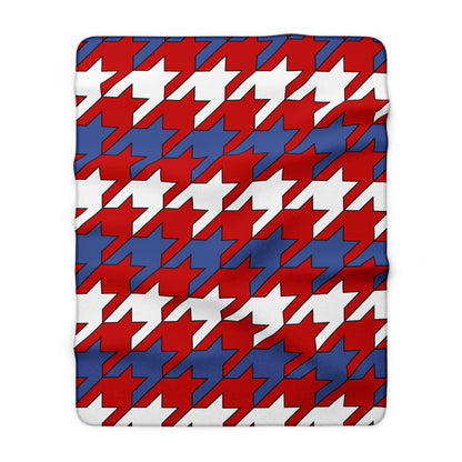 Democratic Peoples Republic Of Korea Retro Houndstooth Blanket Throw