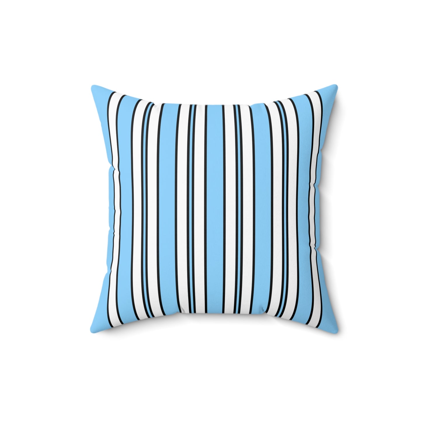 Light Blue, White Retro Stripes Cushion Pillow