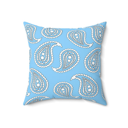 Light Blue, White Retro Paisley Cushion Pillow
