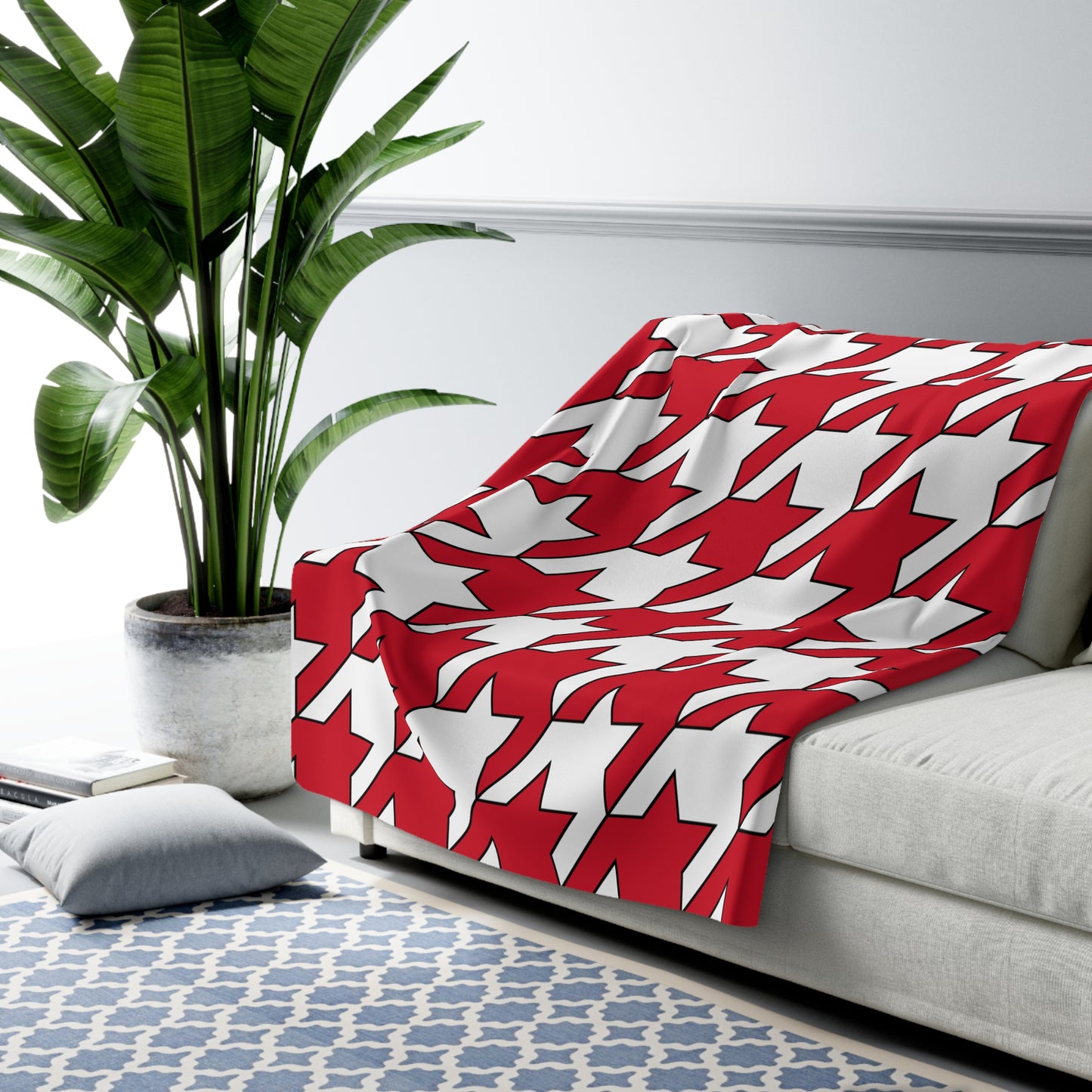 Jersey Retro Houndstooth Blanket Throw