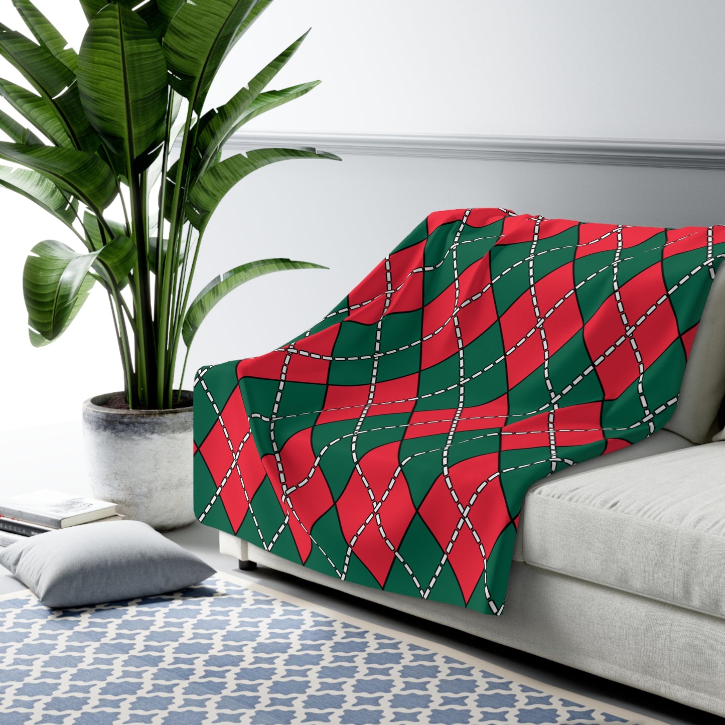 Bangladesh Retro Argyle Blanket Throw