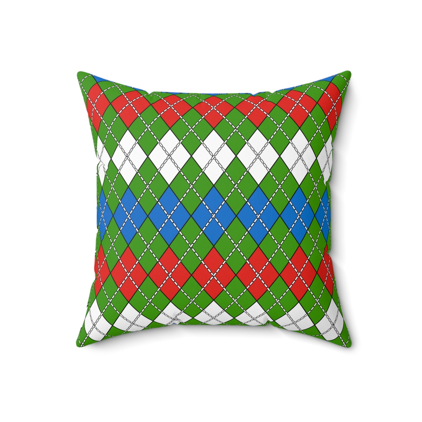 Equatorial Guinea Retro Argyle Cushion Pillow