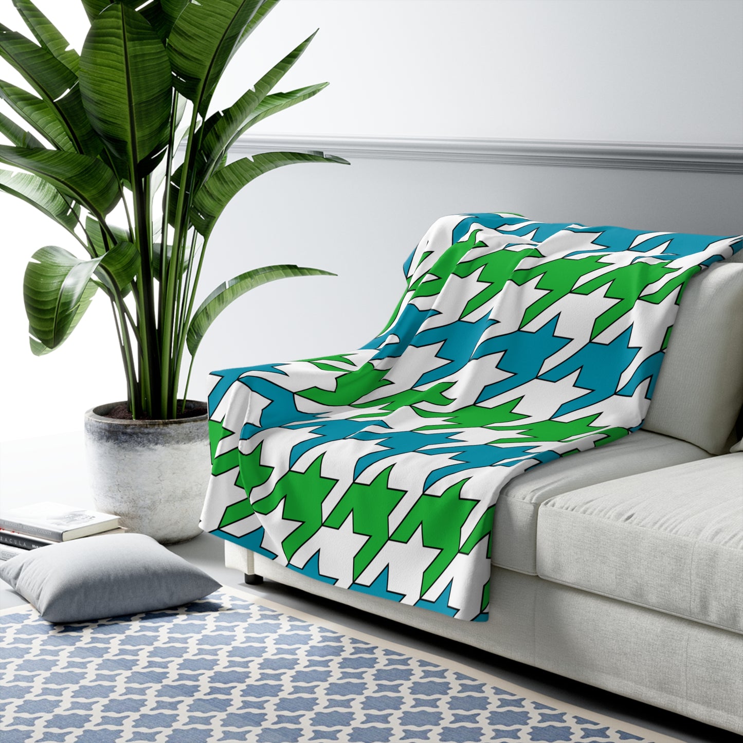 Uzbekistan Retro Houndstooth Blanket Throw