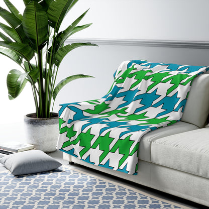 Uzbekistan Retro Houndstooth Blanket Throw