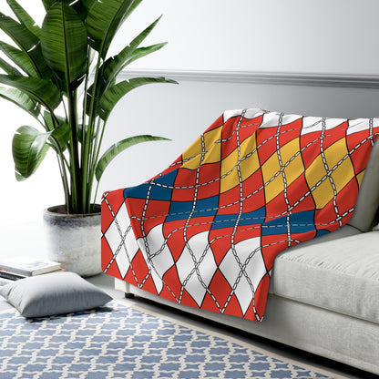 Kiribati Retro Argyle Blanket Throw