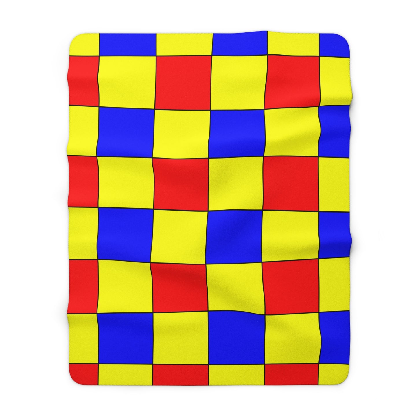 Yellow, Blue, Red Retro Check Blanket Throw