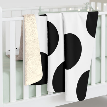 White, Black Retro Polka Dots Blanket Throw