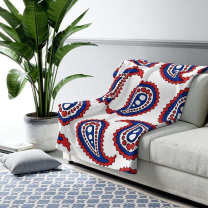 Faroe Islands Retro Paisley Blanket Throw