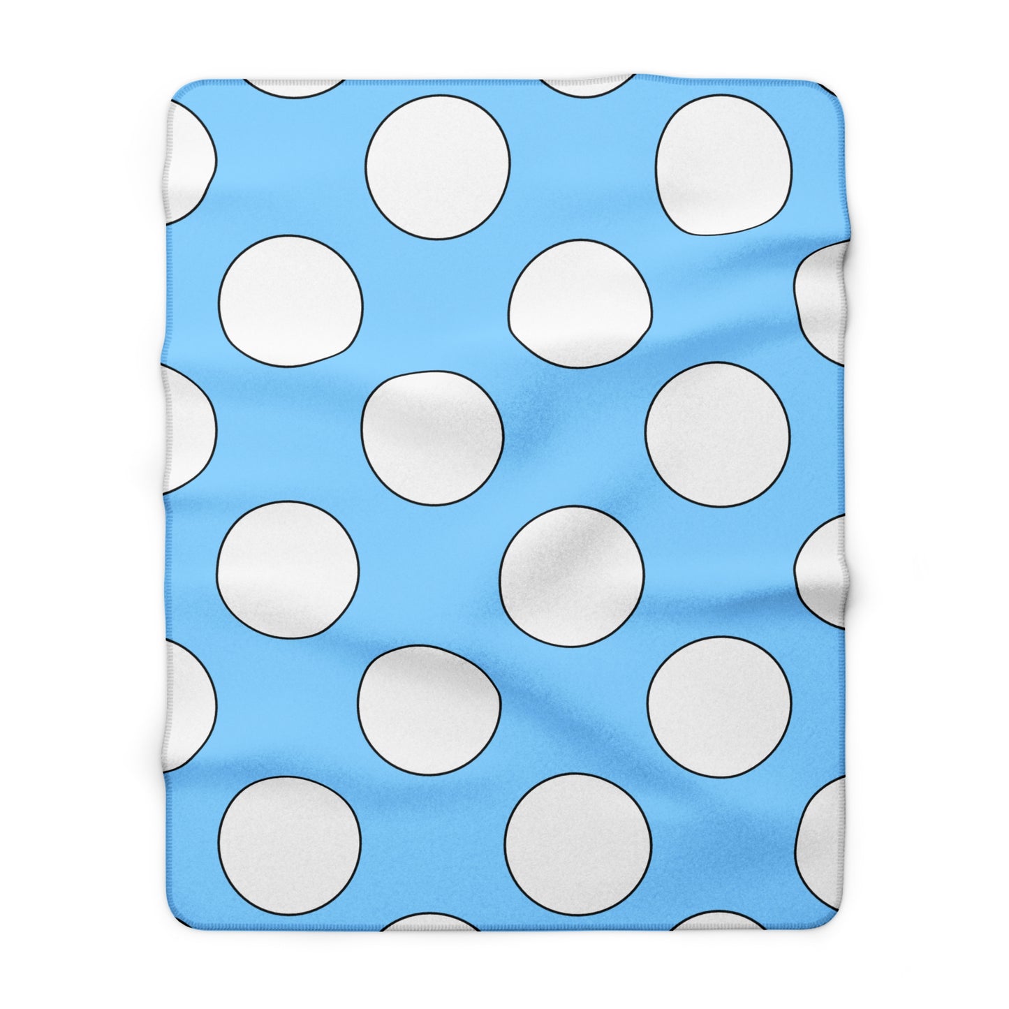 Light Blue, White Retro Polka Dots Blanket Throw