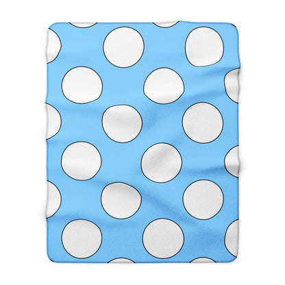 Light Blue, White Retro Polka Dots Blanket Throw