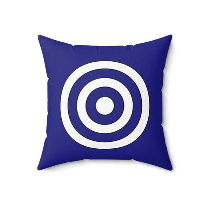Navy Blue, White Retro Target Cushion Pillow
