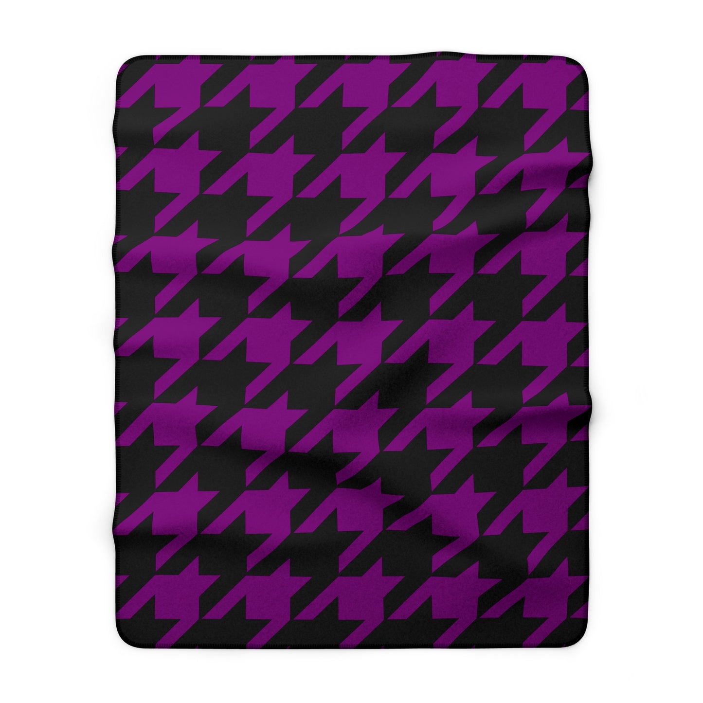 Purple, Black Retro Houndstooth Blanket Throw