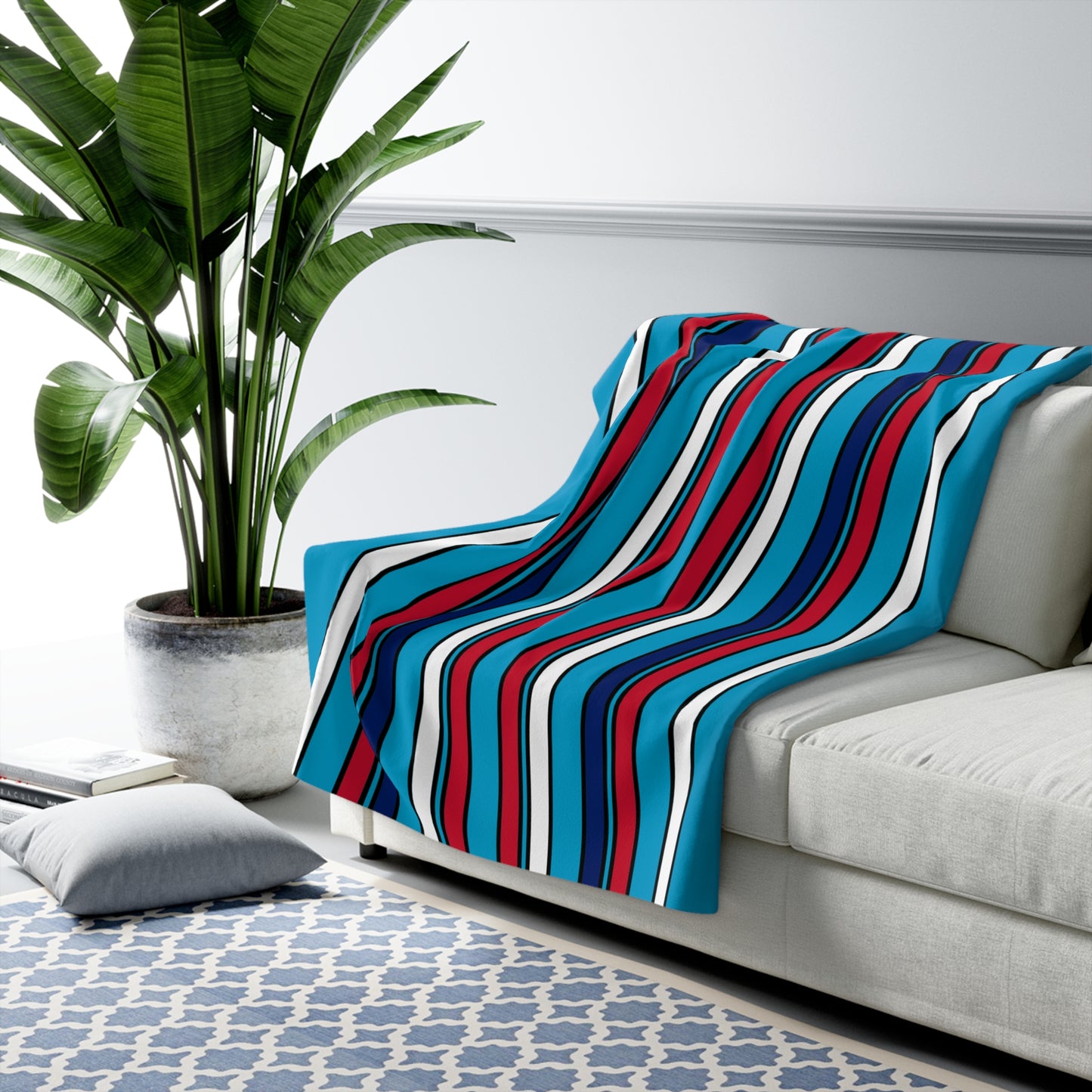 Tuvalu Retro Stripes Blanket Throw