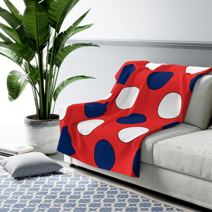 Svalbard And Jan Mayen Retro Polka Dots Blanket Throw