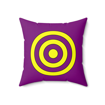 Purple, Yellow Retro Target Cushion Pillow