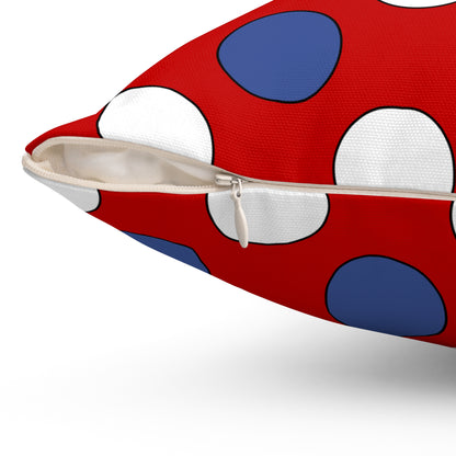 Democratic Peoples Republic Of Korea Retro Polka Dots Cushion Pillow