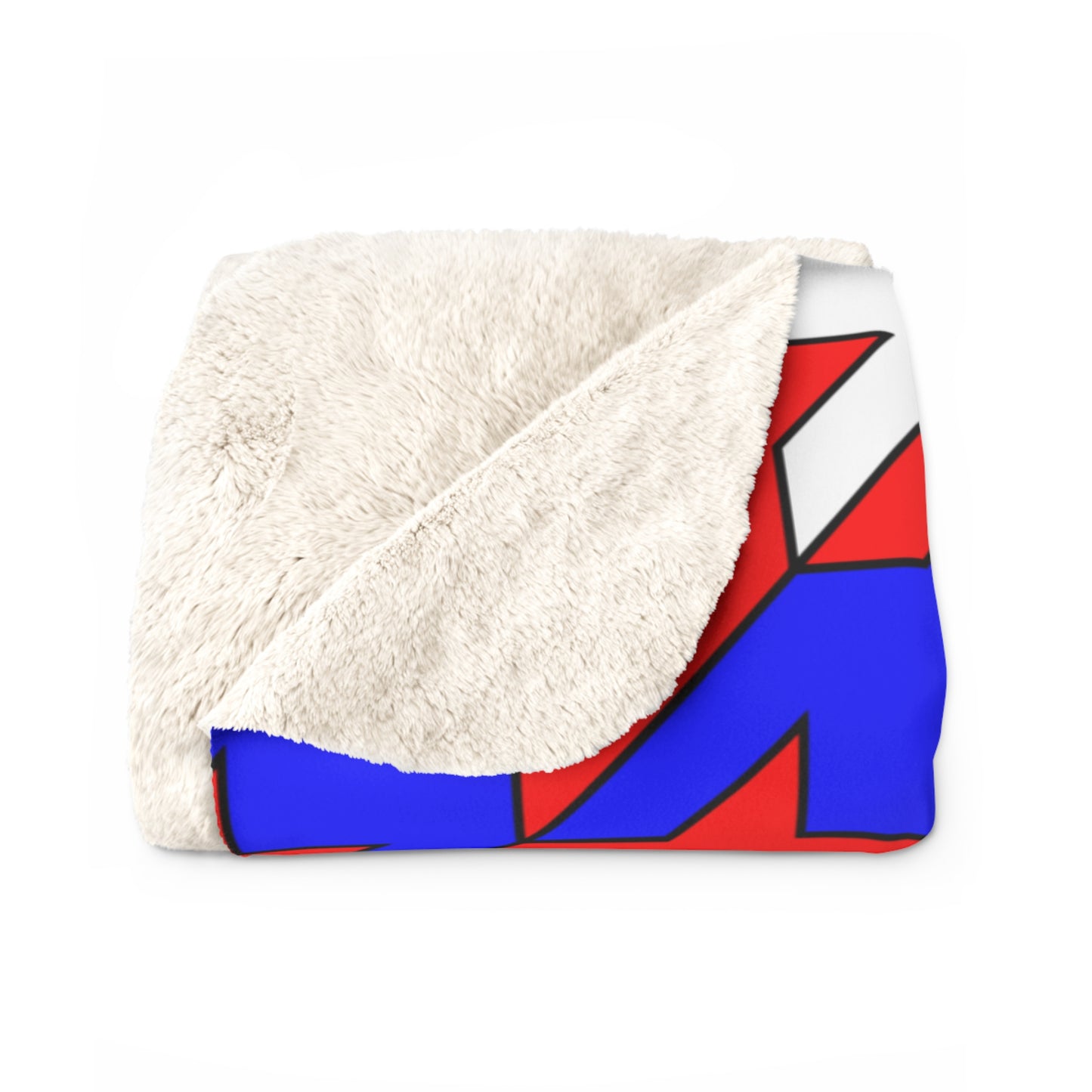 Red, White, Blue Retro Houndstooth Blanket Throw