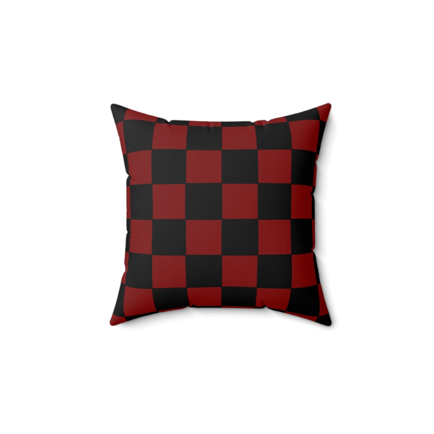 Maroon, Black Retro Check Cushion Pillow