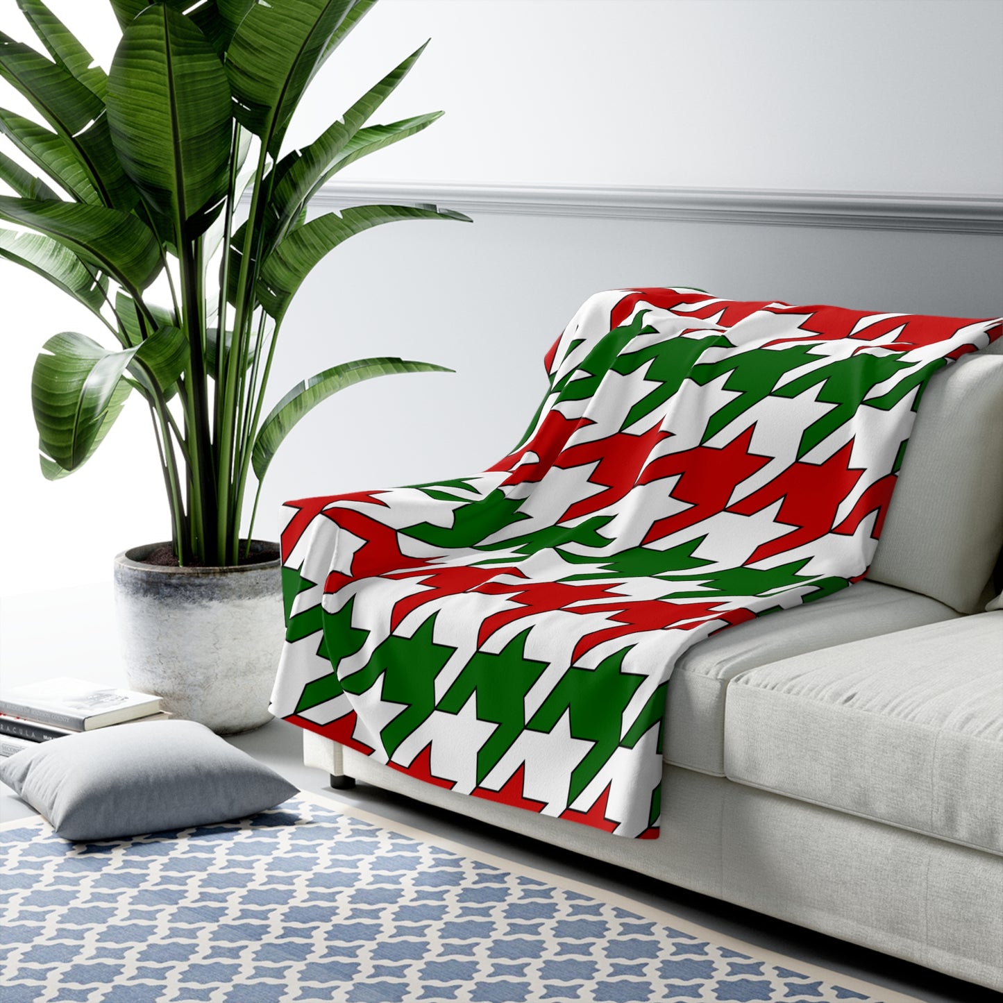 Tajikistan Retro Houndstooth Blanket Throw