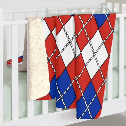Paraguay Retro Argyle Blanket Throw