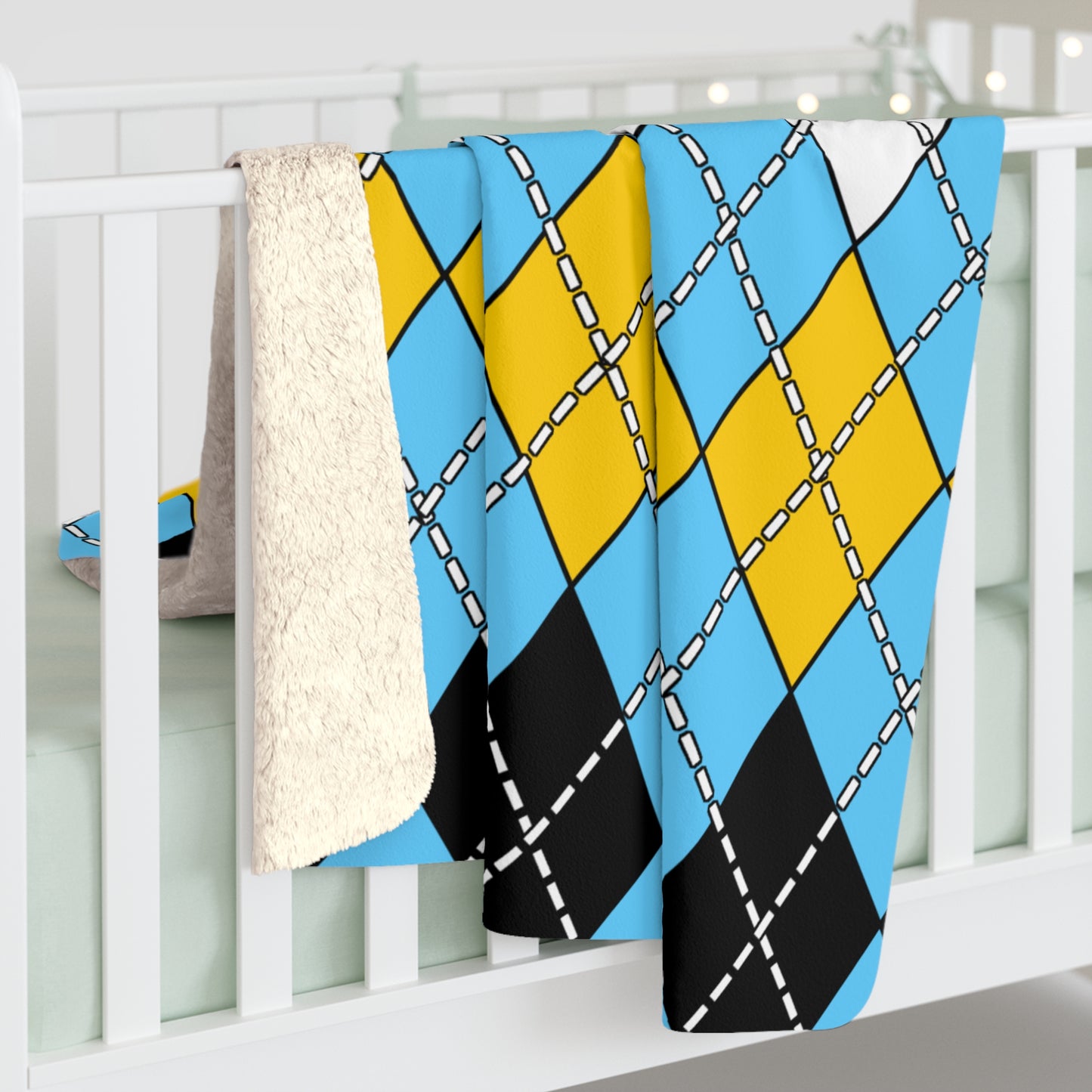 Saint Lucia Retro Argyle Blanket Throw