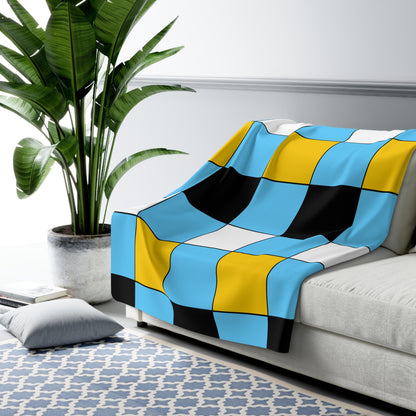 Saint Lucia Retro Check Blanket Throw