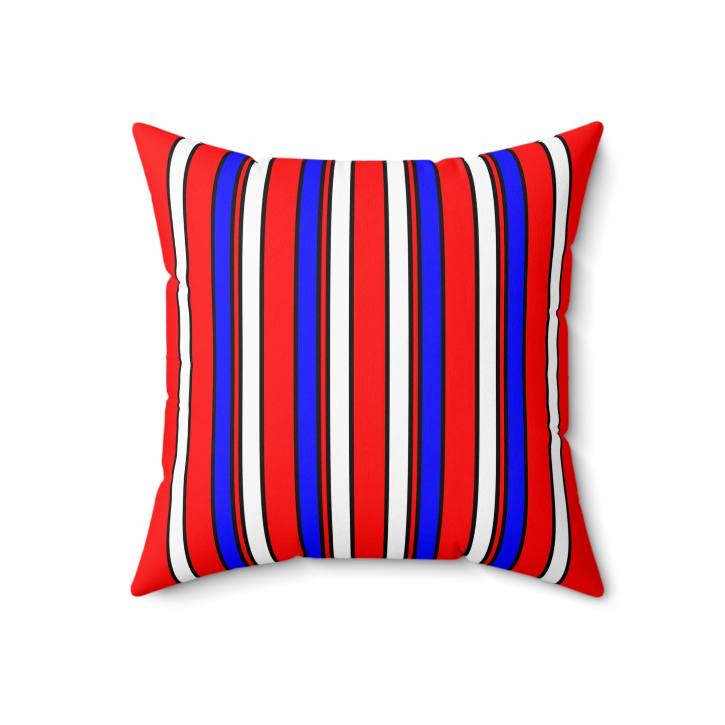 Red, White, Blue Retro Stripes Cushion Pillow