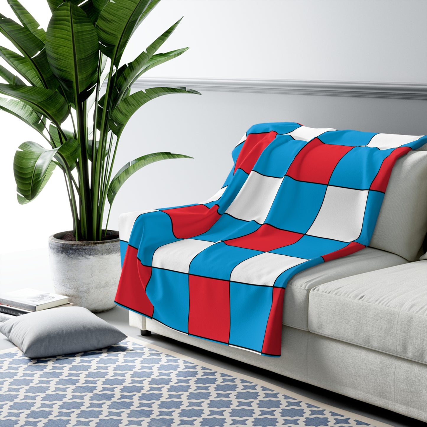 Luxembourg Retro Check Blanket Throw