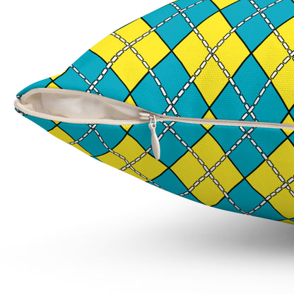 Kazakhstan Retro Argyle Cushion Pillow