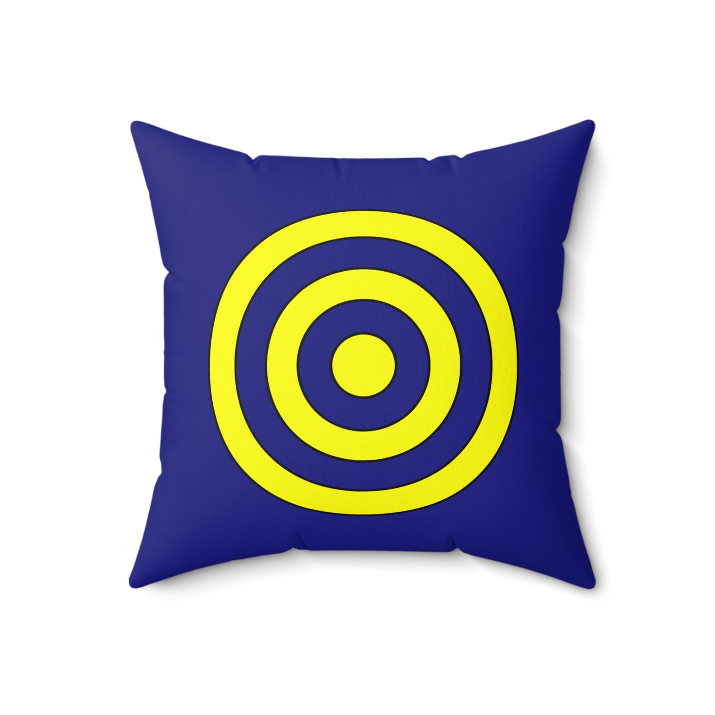Navy Blue, Yellow Retro Target Cushion Pillow