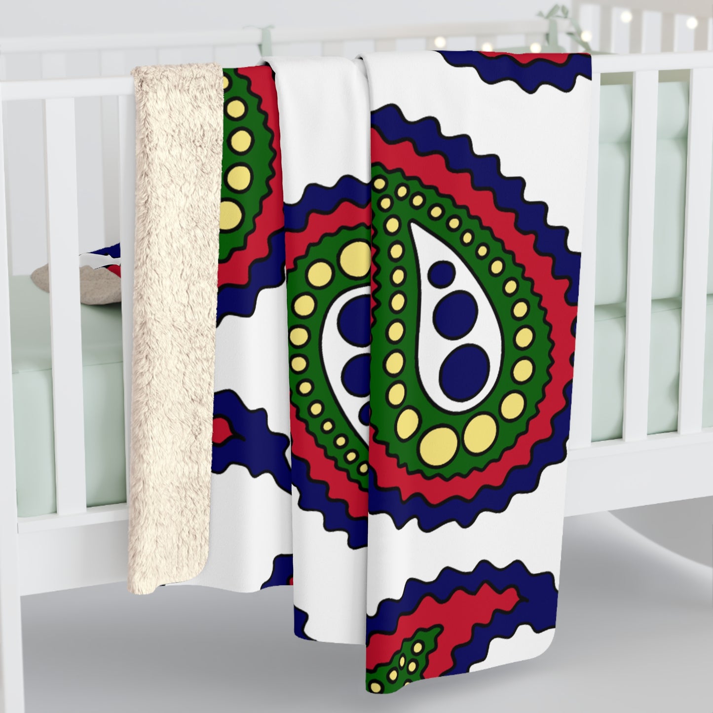 British Indian Ocean Territory Retro Paisley Blanket Throw