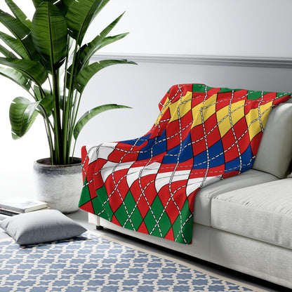 Seychelles Retro Argyle Blanket Throw