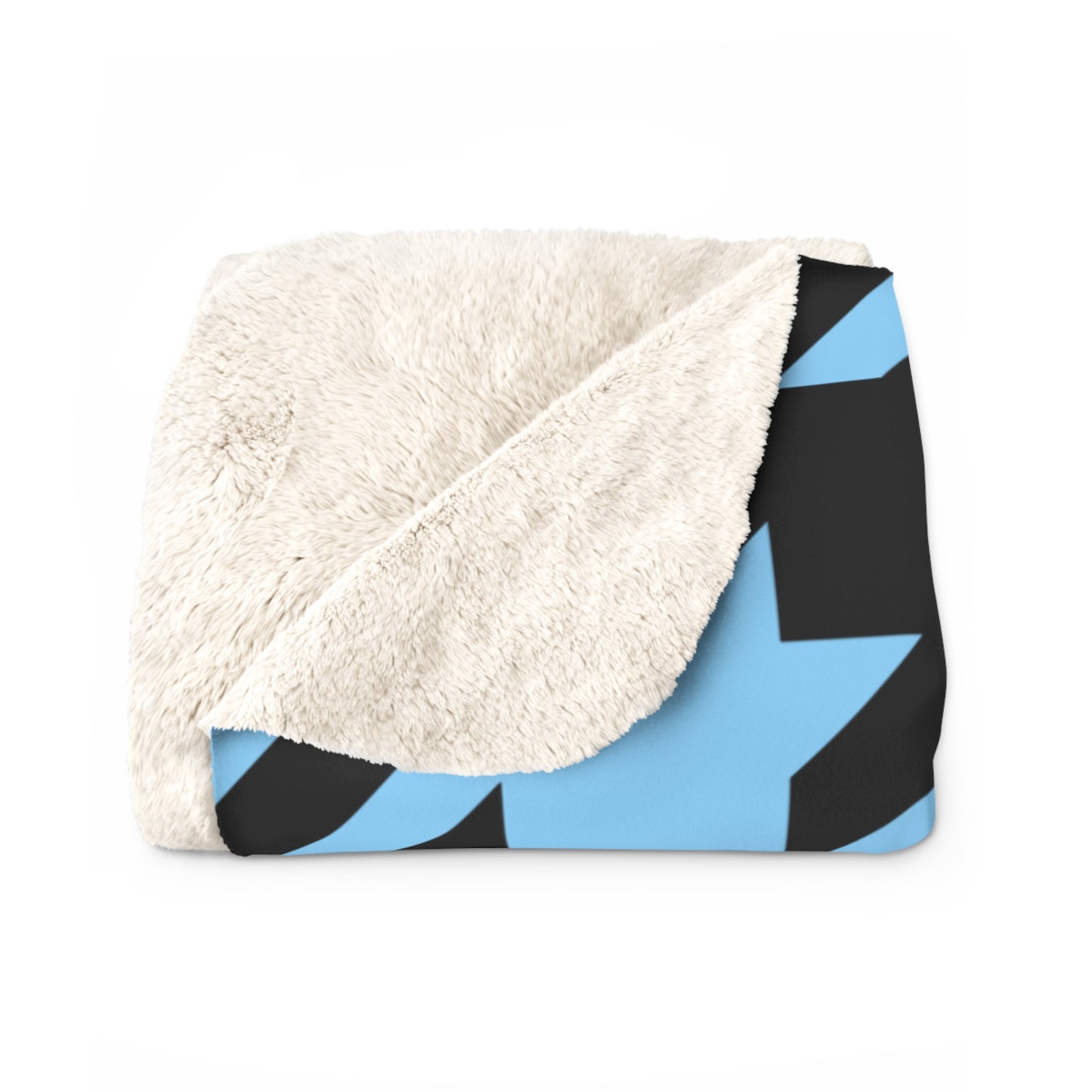 Light Blue, Black Retro Houndstooth Blanket Throw