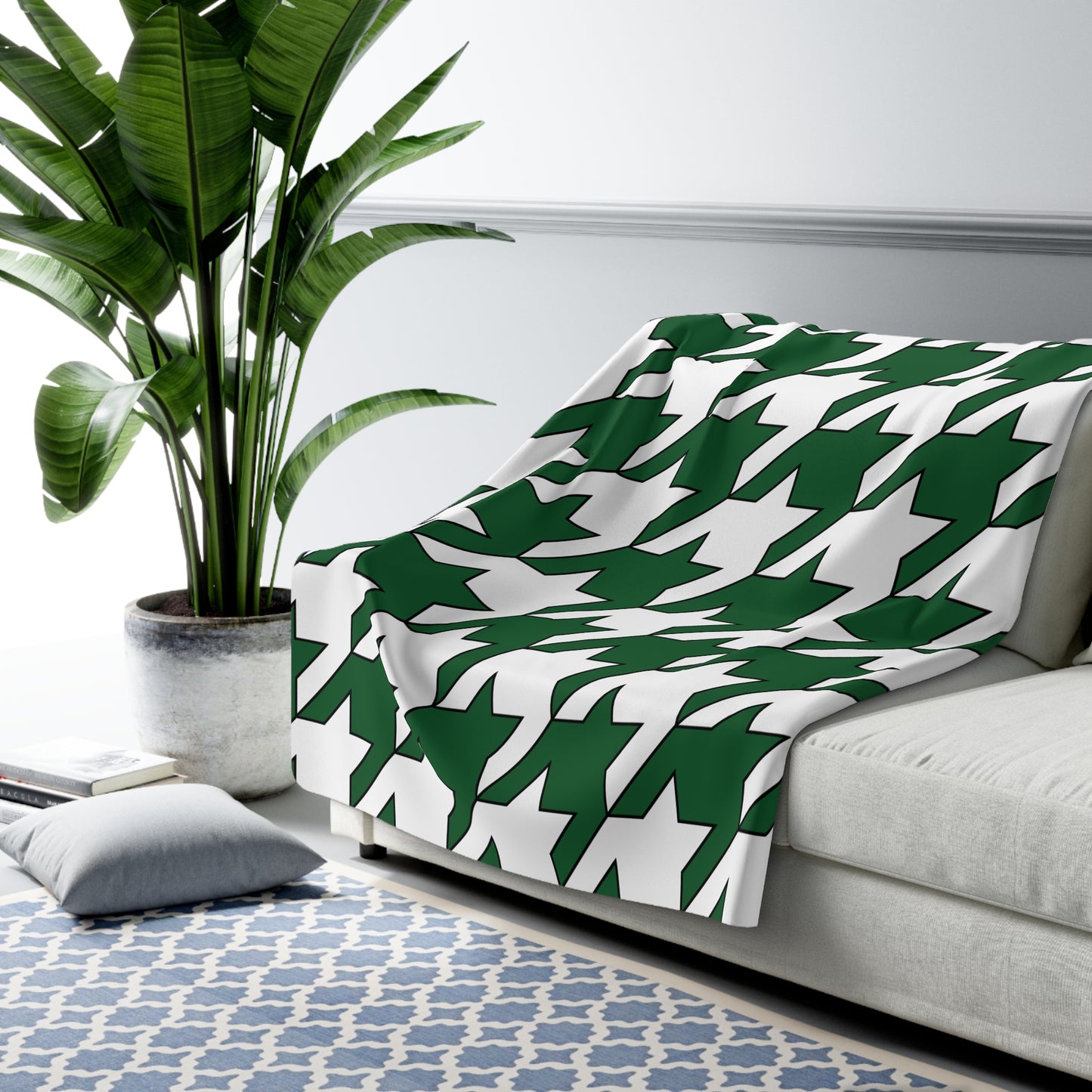 Saudi Arabia Retro Houndstooth Blanket Throw