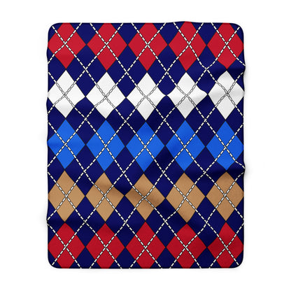Tristan Da Cunha Retro Argyle Blanket Throw